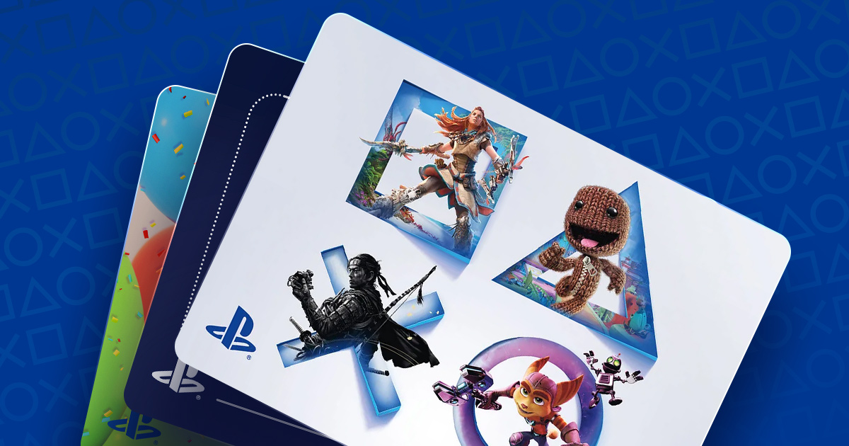 You can now create a personalized card for PlayStation gift cards or PS Plus  voucher codes for gifting to your family and friends. Choose from a variety  of designs, add a message